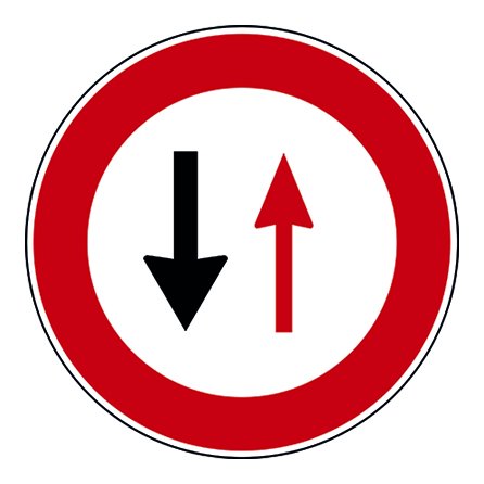 Panneaux "Cedez le passage à la circulation venant en sens inverse" (BK15)
