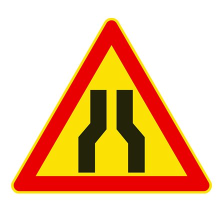 Panneaux "Danger chaussée rétrécie" (Ak3)